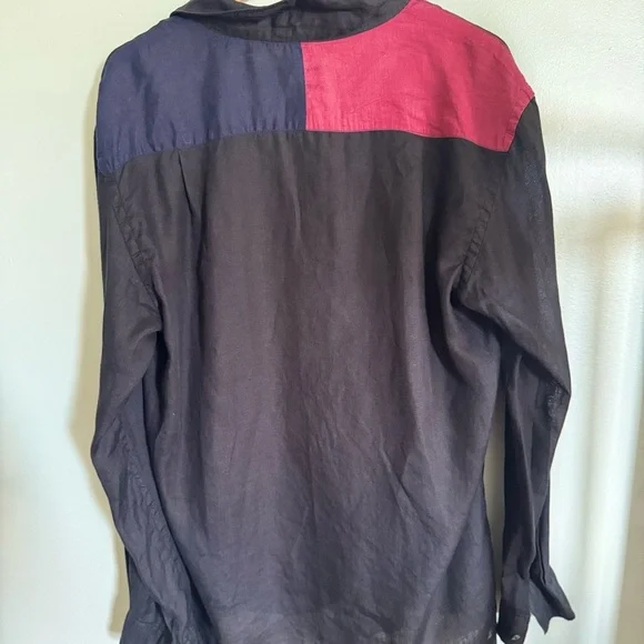 Unisex Black Shirt with Multicolor Embroidered Patch - Picture 5 of 8